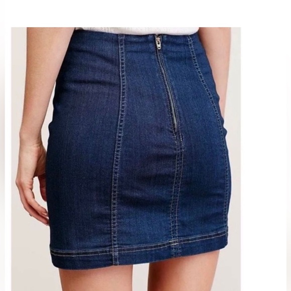 Bundle Free People Denim Skirt & Talbots collection, fluter hem skirt - Picture 2 of 13
